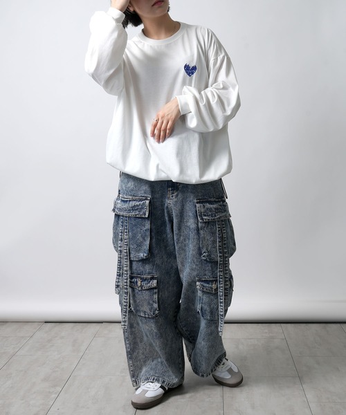 Starting Over（スターティングオーバー）の「plain stitch print embroidery t-shirt long sleeve / 天竺 プリント 刺繍 Tシャツ 長袖（Tシャツ/カットソー・メンズ・ブラック/ホワイト/チャコールグレー/ホワイト×レッド/ホワイト×ブルー/ブラック系その他/ホワイト系その他/ブラック×レッド/ホワイト系その他2/ホワイト系その他3/ブラック系その他2・M/L）」の20枚目の写真