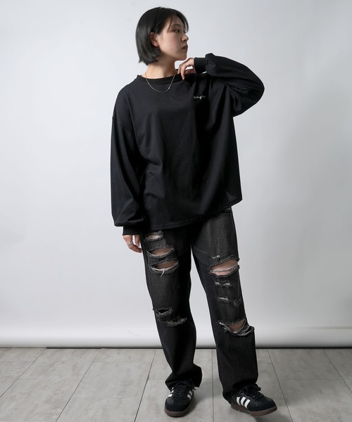 Starting Over（スターティングオーバー）の「plain stitch print embroidery t-shirt long sleeve / 天竺 プリント 刺繍 Tシャツ 長袖（Tシャツ/カットソー・メンズ・ブラック/ホワイト/チャコールグレー/ホワイト×レッド/ホワイト×ブルー/ブラック系その他/ホワイト系その他/ブラック×レッド/ホワイト系その他2/ホワイト系その他3/ブラック系その他2・M/L）」の13枚目の写真