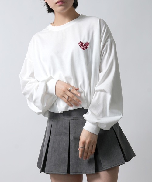 Starting Over（スターティングオーバー）の「plain stitch print embroidery t-shirt long sleeve / 天竺 プリント 刺繍 Tシャツ 長袖（Tシャツ/カットソー・メンズ・ブラック/ホワイト/チャコールグレー/ホワイト×レッド/ホワイト×ブルー/ブラック系その他/ホワイト系その他/ブラック×レッド/ホワイト系その他2/ホワイト系その他3/ブラック系その他2・M/L）」の15枚目の写真