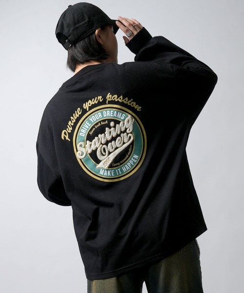 Starting Over（スターティングオーバー）の「plain stitch print embroidery t-shirt long sleeve / 天竺 プリント 刺繍 Tシャツ 長袖（Tシャツ/カットソー・メンズ・ブラック/ホワイト/チャコールグレー/ホワイト×レッド/ホワイト×ブルー/ブラック系その他/ホワイト系その他/ブラック×レッド/ホワイト系その他2/ホワイト系その他3/ブラック系その他2・M/L）」の22枚目の写真