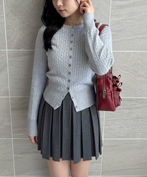 CLEAR BASIC | ケーブル編みニットカーディガン[大人綺麗目] ≪2025SS新作≫(ニット/セーター)