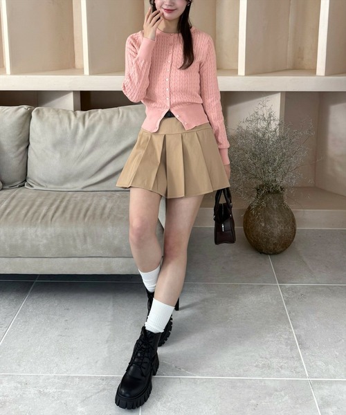 CLEAR BASIC（クリアベーシック）の「ケーブル編みニットカーディガン[羽織り オフィスカジュアル 着回し抜群] ≪SS新作≫（ニット/セーター・レディース・ミント/アイボリー/グレー/ピンク・F）」の9枚目の写真