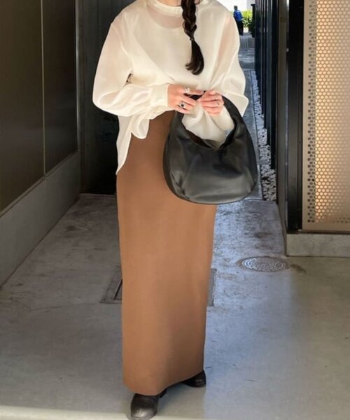 ear PAPILLONNER(イアパピヨネ)の「《2点セット》インナー付きシアーブラウス【SUM1 STYLE(スミスタイル)】(シャツ/ブラウス・レディース・アイボリー/ブラック・FREE)」の7枚目の写真