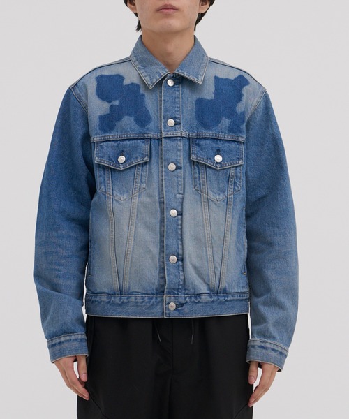 LLL LAB Denim Jacket & Skirt デニムジャケット Denim Blue Stitched Denim Jacket & Skirt LLA0320