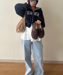 nemne store | 【keel】チェックロゴジップフーディ(パーカー)