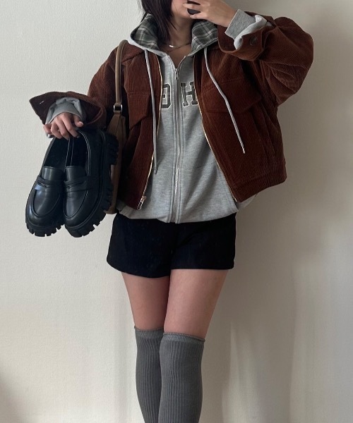 nemne store（ネンネストア）の「【keel】チェックロゴジップフーディ（パーカー・レディース・杢グレー/ネイビー・MEDIUM/SMALL）」の12枚目の写真