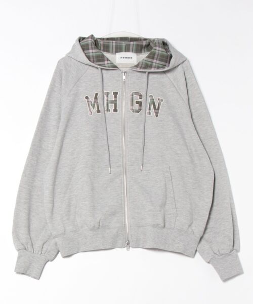 nemne store（ネンネストア）の「【keel】チェックロゴジップフーディ（パーカー・レディース・杢グレー/ネイビー・MEDIUM/SMALL）」の14枚目の写真