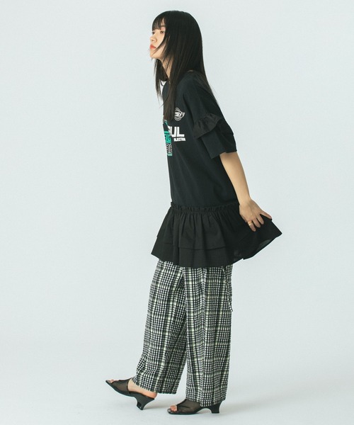 ROSE BUD（ローズバッド）の「CHECK SUCKER EASY PANTS（その他パンツ・レディース・ブラック/ベージュ/オレンジ・ONE SIZE）」の7枚目の写真