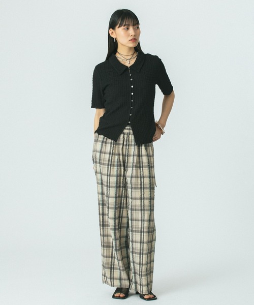 ROSE BUD（ローズバッド）の「CHECK SUCKER EASY PANTS（その他パンツ・レディース・ブラック/ベージュ/オレンジ・ONE SIZE）」の16枚目の写真