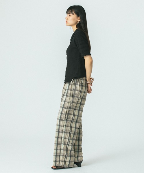ROSE BUD（ローズバッド）の「CHECK SUCKER EASY PANTS（その他パンツ・レディース・ブラック/ベージュ/オレンジ・ONE SIZE）」の18枚目の写真