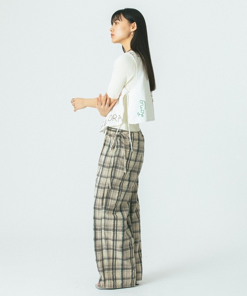 ROSE BUD（ローズバッド）の「CHECK SUCKER EASY PANTS（その他パンツ・レディース・ブラック/ベージュ/オレンジ・ONE SIZE）」の20枚目の写真
