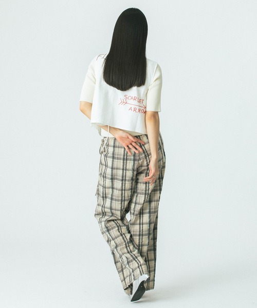 ROSE BUD（ローズバッド）の「CHECK SUCKER EASY PANTS（その他パンツ・レディース・ブラック/ベージュ/オレンジ・ONE SIZE）」の21枚目の写真