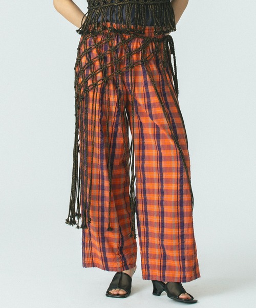 ROSE BUD（ローズバッド）の「CHECK SUCKER EASY PANTS（その他パンツ・レディース・ブラック/ベージュ/オレンジ・ONE SIZE）」の22枚目の写真