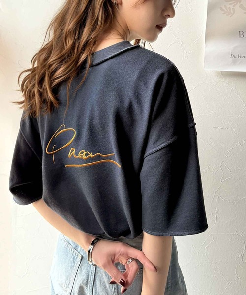 Java(ジャバ)の「《JaVaジャバコラボ》大胆ロゴで魅せる。前後2way裏毛胸元PAEANロゴ半袖Tシャツ(Tシャツ/カットソー・レディース・アイボリー/グレイッシュベージュ/ホワイト/オートミール/ネイビー/チャコール・MEDIUM/LARGE/X-LARGE/SMALL)」の17枚目の写真