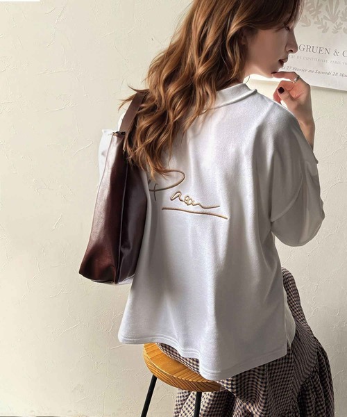 Java(ジャバ)の「《JaVaジャバコラボ》大胆ロゴで魅せる。前後2way裏毛胸元PAEANロゴ半袖Tシャツ(Tシャツ/カットソー・レディース・アイボリー/グレイッシュベージュ/ホワイト/オートミール/ネイビー/チャコール・MEDIUM/LARGE/X-LARGE/SMALL)」の19枚目の写真