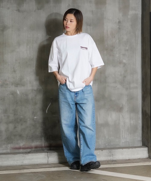 THRASHER(スラッシャー)の「HOMETOWN emb S/S T-SHIRTS/スラッシャーワンポイントマグロゴ半袖TシャツMAGLOGO(Tシャツ/カットソー・メンズ・ベージュ/ホワイト/ブラック/グリーン・LARGE/MEDIUM/X-LARGE)」の6枚目の写真