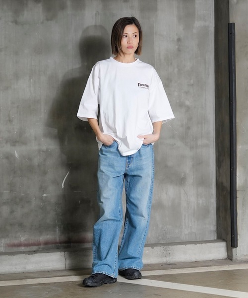 THRASHER(スラッシャー)の「HOMETOWN emb S/S T-SHIRTS/スラッシャーワンポイントマグロゴ半袖TシャツMAGLOGO(Tシャツ/カットソー・メンズ・ベージュ/ホワイト/ブラック/グリーン・LARGE/MEDIUM/X-LARGE)」の7枚目の写真