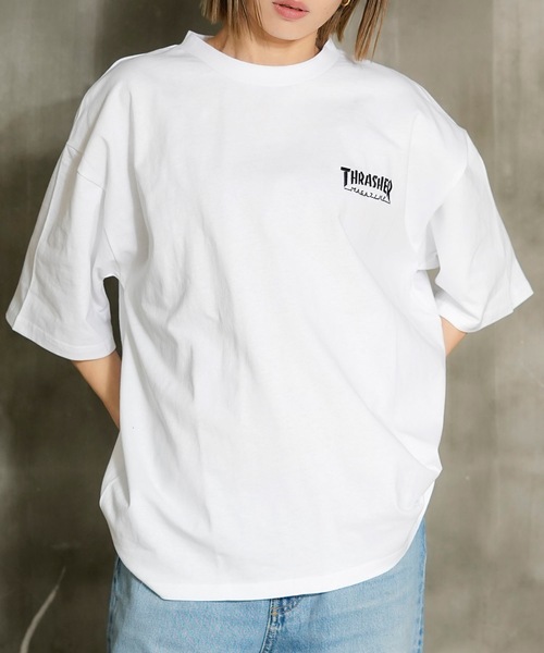 THRASHER(スラッシャー)の「HOMETOWN emb S/S T-SHIRTS/スラッシャーワンポイントマグロゴ半袖TシャツMAGLOGO(Tシャツ/カットソー・メンズ・ベージュ/ホワイト/ブラック/グリーン・LARGE/MEDIUM/X-LARGE)」の12枚目の写真
