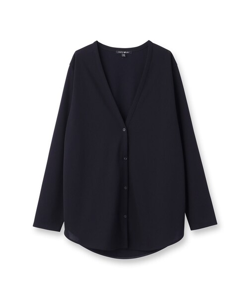 INDIVI（インディヴィ）の「【日本製／トリアセテート】ラウンドヘムカーディガン（カーディガン/ボレロ・レディース・ホワイト/ブラック・40/38/36/05/15 /13/19）」の3枚目の写真