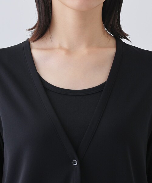 INDIVI（インディヴィ）の「【日本製／トリアセテート】ラウンドヘムカーディガン（カーディガン/ボレロ・レディース・ホワイト/ブラック・40/38/36/05/15 /13/19）」の15枚目の写真