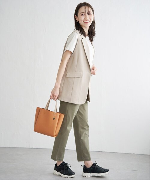 ikka（イッカ）の「リネンライクテーラードジレ（ベスト・レディース・ベージュ/ブラック・L/M/S）」の6枚目の写真