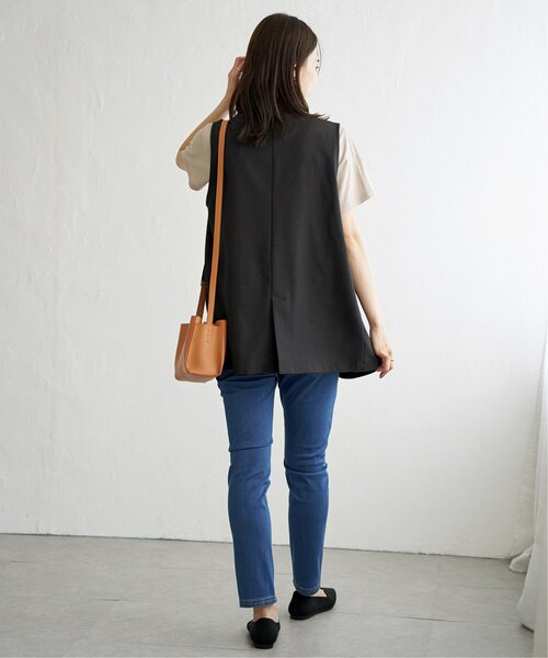 ikka（イッカ）の「リネンライクテーラードジレ（ベスト・レディース・ベージュ/ブラック・L/M/S）」の9枚目の写真