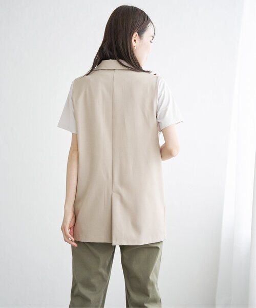 ikka（イッカ）の「リネンライクテーラードジレ（ベスト・レディース・ベージュ/ブラック・L/M/S）」の11枚目の写真