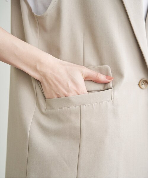 ikka（イッカ）の「リネンライクテーラードジレ（ベスト・レディース・ベージュ/ブラック・L/M/S）」の15枚目の写真