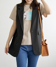 ikka | リネンライクテーラードジレ(ベスト)