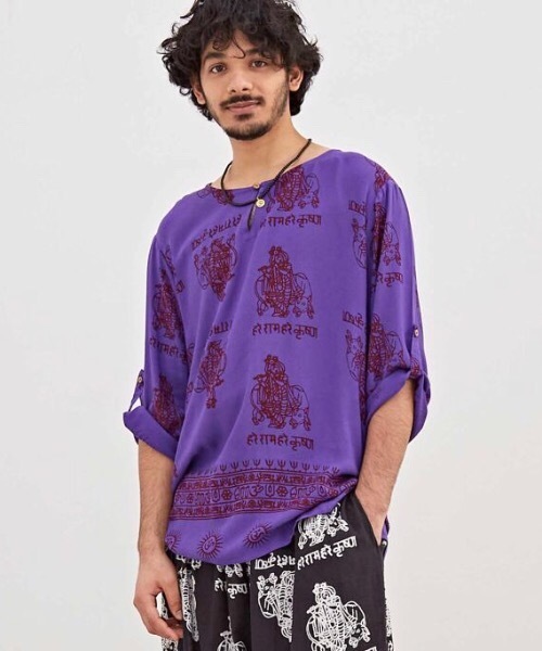 チャイハネ(チャイハネ)の「【チャイハネ】クリシュナMEN'Sトップス(その他トップス・メンズ・ブラック/グリーン/ホワイト/パープル/マスタード/ブルー・FREE)」の5枚目の写真