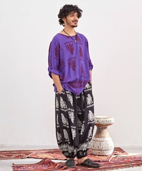 チャイハネ(チャイハネ)の「【チャイハネ】クリシュナMEN'Sトップス(その他トップス・メンズ・ブラック/グリーン/ホワイト/パープル/マスタード/ブルー・FREE)」の11枚目の写真