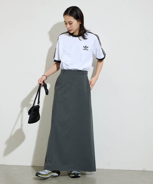 adidas（アディダス）の「【adidas originals】 3-STRIPES TEE：Tシャツ（Tシャツ/カットソー・レディース・サックスブルー/ホワイト/ベージュ・LARGE）」の4枚目の写真