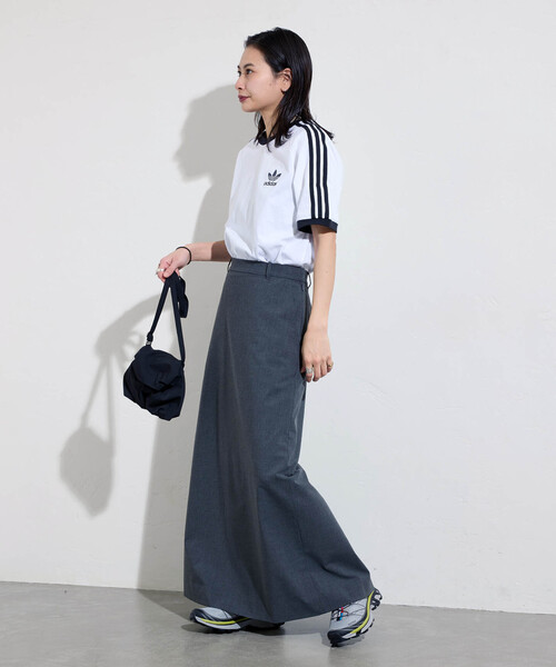 adidas（アディダス）の「【adidas originals】 3-STRIPES TEE：Tシャツ（Tシャツ/カットソー・レディース・サックスブルー/ホワイト/ベージュ・LARGE）」の6枚目の写真