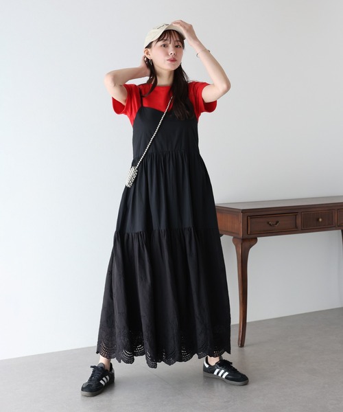 BLUEEAST（ブルーイースト）の「《お気に入り1.4万人突破！/ロング＆ショート選べる着丈》コットンレースキャミワンピース（ワンピース・レディース・ホワイト/ブラウン/ブラック/サックスブルー・MEDIUM/SHORT）」の21枚目の写真