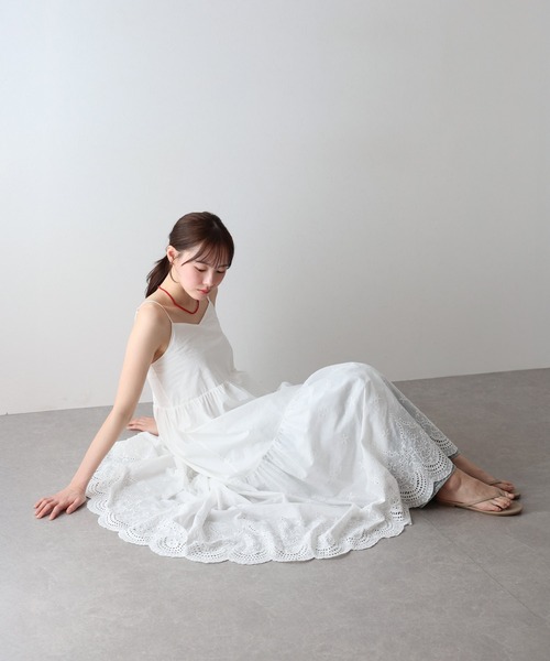 Nodress レース　ホワイト　ワンピース　キャミソール Nodress レースホワイトワンピースキャミソール
