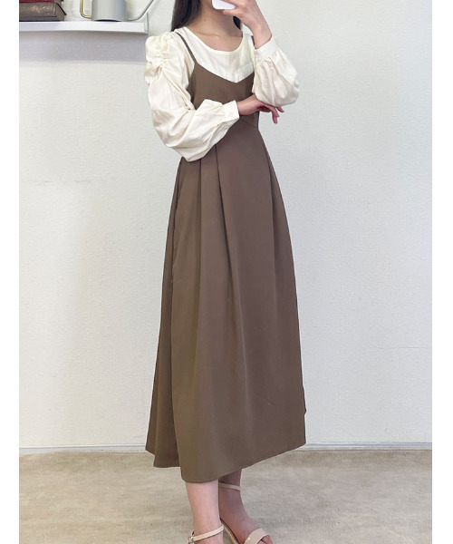 セール】2点セットブラウス+キャミソールワンピース Y2K セール】2点セットブラウス+キャミソールワンピース Y2K