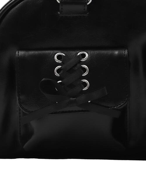 WEGO(ウィゴー)の「WEGO/レースアップボストンバッグ(ボストンバッグ・レディース・ブラック/ホワイト・FREE)」の13枚目の写真