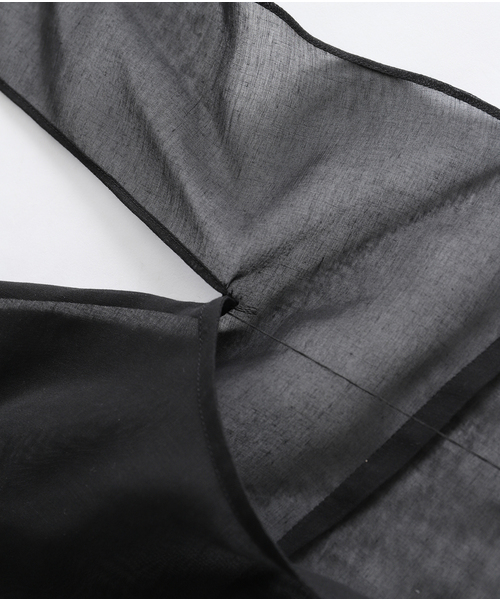 AMOMENTO(アモーメント)の「【AMOMENTO / アモーメント】 KNOTTED COLLAR TOP AM25SSW03TO(シャツ/ブラウス・レディース・ブラック・1)」の4枚目の写真