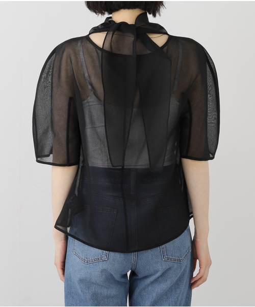 AMOMENTO(アモーメント)の「【AMOMENTO / アモーメント】 KNOTTED COLLAR TOP AM25SSW03TO(シャツ/ブラウス・レディース・ブラック・1)」の10枚目の写真