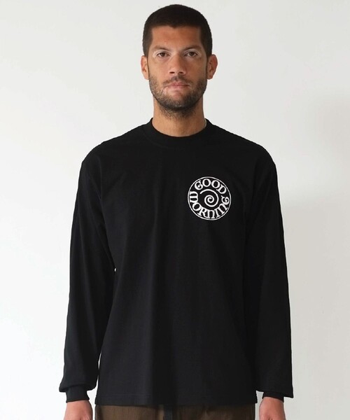 GOOD MORNING TAPES（グッドモーニングテープ）の「【Good Morning Tapes/グッドモーニングテープス】 SPIRAL LOGO LS TEE（Tシャツ/カットソー・メンズ・ブラック・L/M）」の3枚目の写真