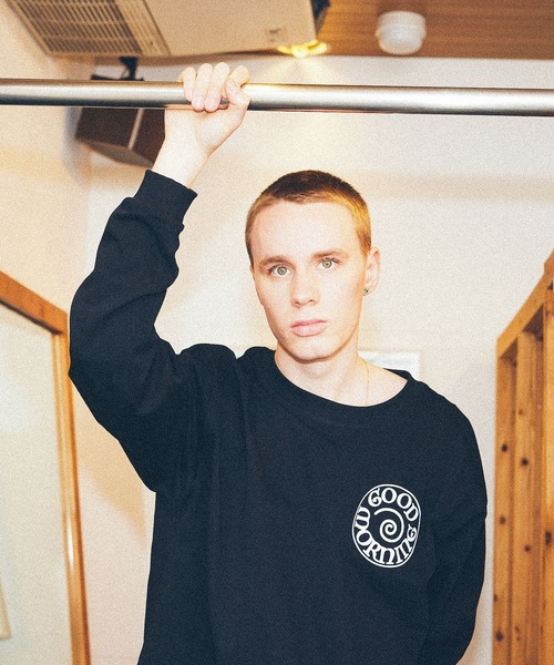 GOOD MORNING TAPES（グッドモーニングテープ）の「【Good Morning Tapes/グッドモーニングテープス】 SPIRAL LOGO LS TEE（Tシャツ/カットソー・メンズ・ブラック・L/M）」の6枚目の写真