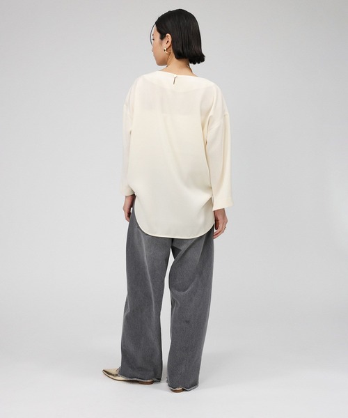 BABYLONE（バビロン）の「ボートネックTブラウス（シャツ/ブラウス・レディース・ブラック/ホワイト・フリー）」の13枚目の写真