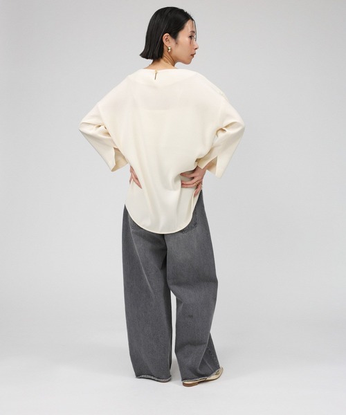 BABYLONE（バビロン）の「ボートネックTブラウス（シャツ/ブラウス・レディース・ブラック/ホワイト・フリー）」の14枚目の写真