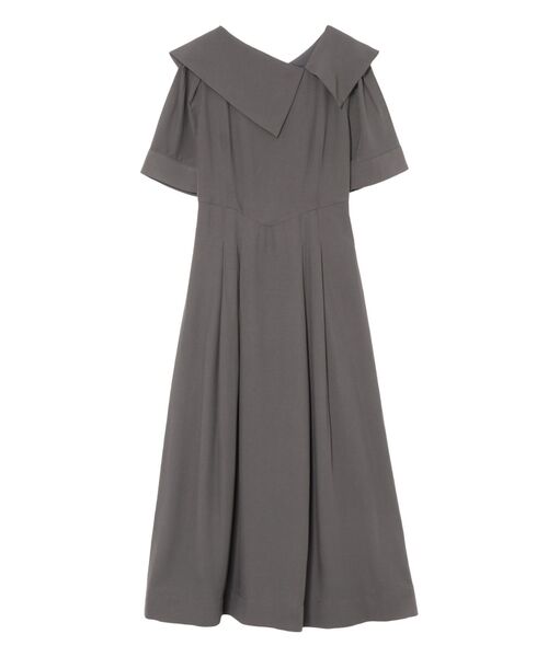 LAGUNAMOON(ラグナムーン)の「アシメカラーネックワンピース(ワンピース・レディース・チャコールグレー/アイボリー/グリーン・MEDIUM/SMALL)」の22枚目の写真