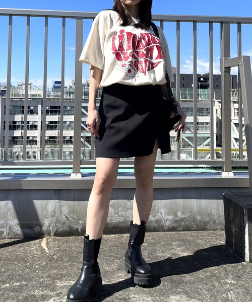 MODISH GAZE(モディシュガゼ)の「【MODISH GAZE】ハート ピグメントTシャツ(Tシャツ/カットソー・レディース・ネイビー/アイボリー・FREE)」の16枚目の写真