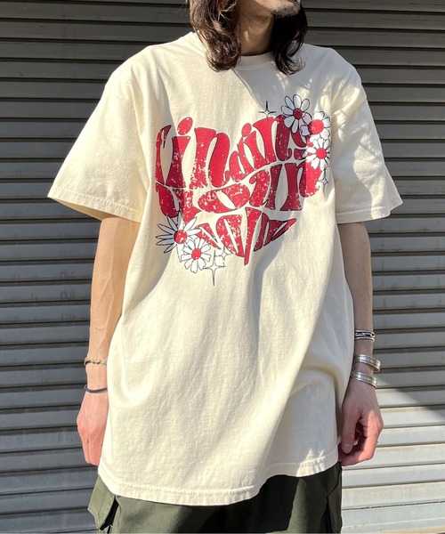 MODISH GAZE(モディシュガゼ)の「【MODISH GAZE】ハート ピグメントTシャツ(Tシャツ/カットソー・レディース・ネイビー/アイボリー・FREE)」の11枚目の写真