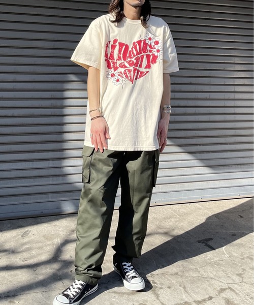 MODISH GAZE(モディシュガゼ)の「【MODISH GAZE】ハート ピグメントTシャツ(Tシャツ/カットソー・レディース・ネイビー/アイボリー・FREE)」の10枚目の写真