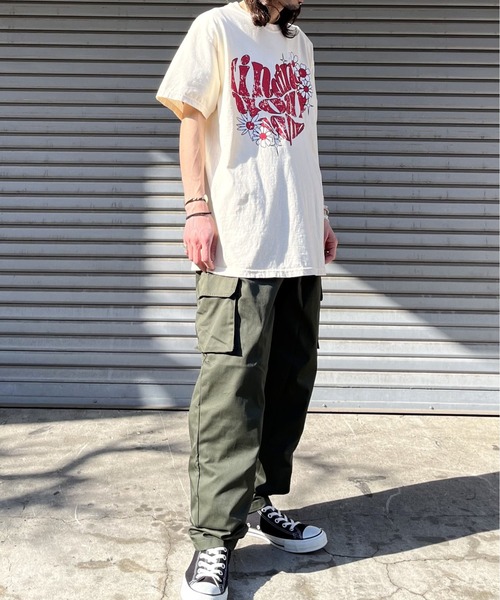 MODISH GAZE(モディシュガゼ)の「【MODISH GAZE】ハート ピグメントTシャツ(Tシャツ/カットソー・レディース・ネイビー/アイボリー・FREE)」の8枚目の写真