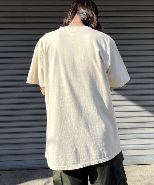 MODISH GAZE(モディシュガゼ)の「【MODISH GAZE】ハート ピグメントTシャツ(Tシャツ/カットソー・レディース・ネイビー/アイボリー・FREE)」の7枚目の写真