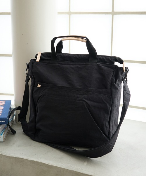 EARTH MADE（アースメイド）の「【WEB限定】【EARTH MADE】10ポケット 2WAYトートバッグ（トートバッグ・レディース・ブラック/ライトベージュ/ライトグレー/キャメル・フリー）」の2枚目の写真